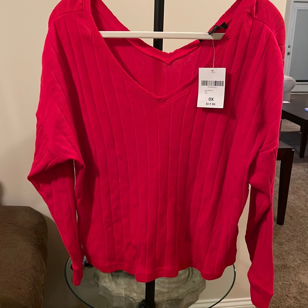 Red V-neck Sweater